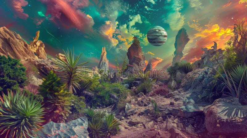 View of space from the surface of a modded planet, highlighting the enhanced starfield and nebula effects from Space Dream.