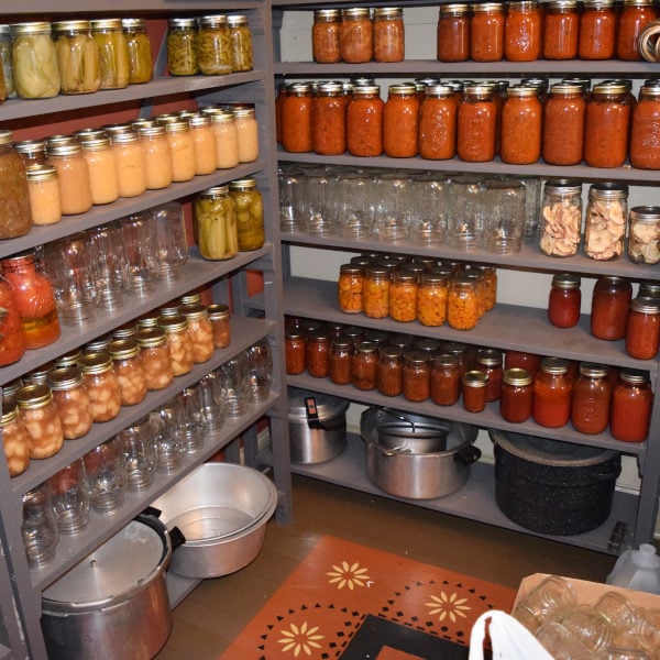 canning storage shelves
