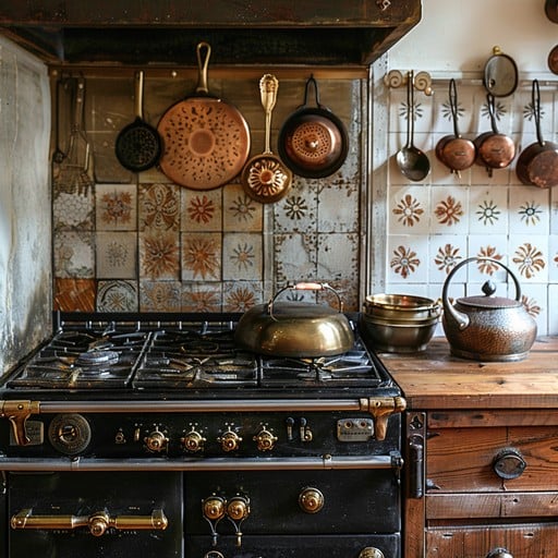 garage sale with kitchen tools displayed