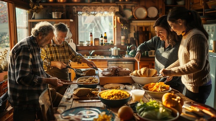 family thanksgiving dinner stockcake