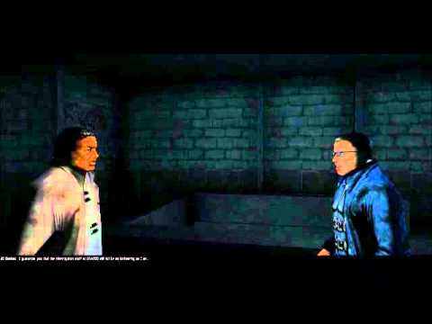 Deus Ex (2000), Ton Hotel interior, depicting JC Denton in a tense standoff with NSF terrorists. Emphasize the destructible environment, with bullet holes in the walls and overturned furniture. The lighting should be harsh and uneven, creating deep shadows and highlighting the chaos of the scene. The image should be framed to suggest a difficult choice the player must make, with different NPC groups vying for Denton's allegiance. 3D render in the style of a pre-release screenshot, 4k resolution.