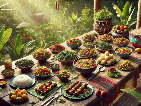 Panorama of spiny forest with octopus trees