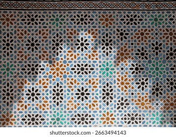 Intricate azulejos tilework in the Alcázar of Seville