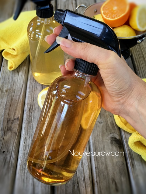 Repurposed spray bottles natural cleaning cloths