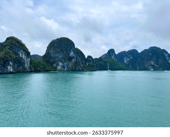 Monks in saffron robes walking in a line during the alms giving ceremony at dawn in Luang Prabang, Laos