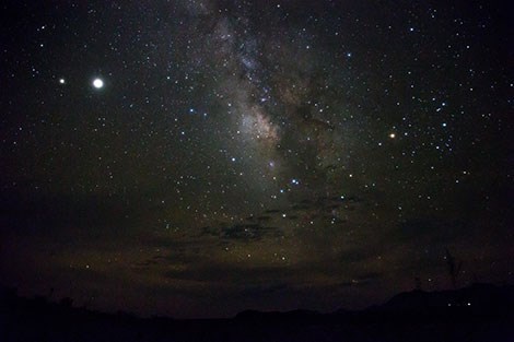 Our North Face Wawona 6 tent pitched at campsite #3 in Grassy Banks, Big Bend Ranch State Park. The surrounding landscape is arid and rocky.