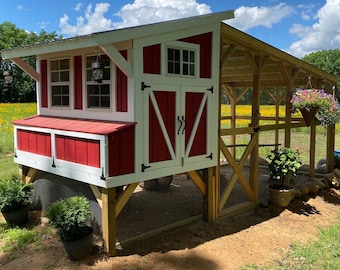 hand drawn chicken coop design sketch