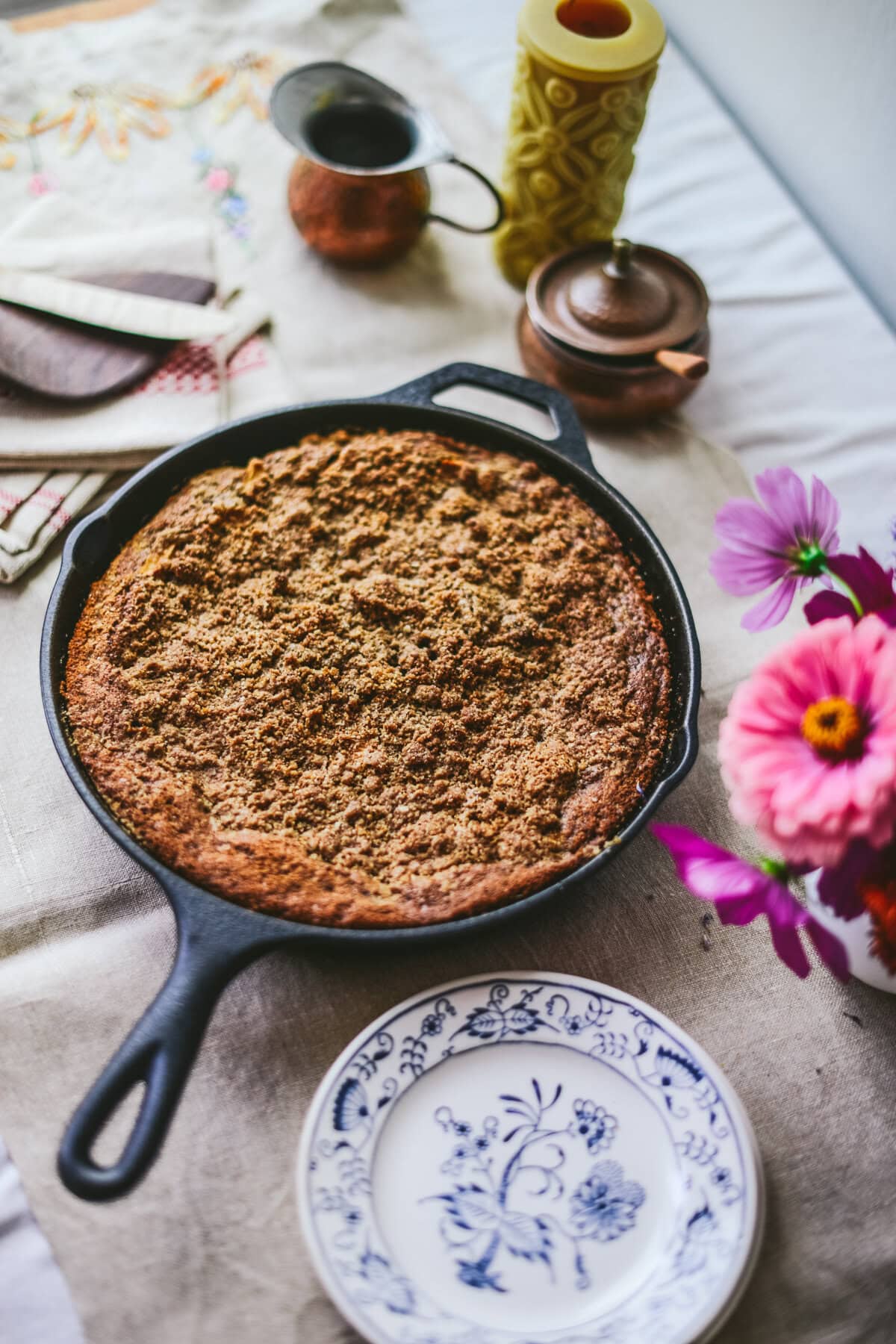 Rustic Skillet Apple Crisp with Maple Oat Toppi...