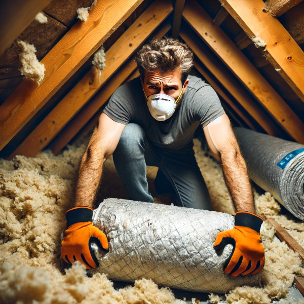 DIY install of insulation in a home.