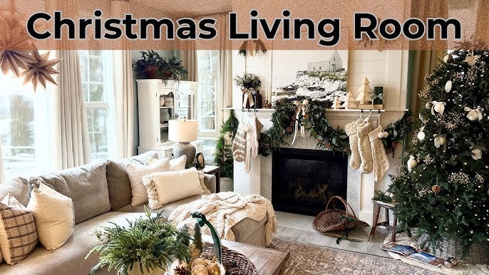 A rustic Christmas tree adorned with natural pinecone ornaments and other handmade decorations, creating a warm and inviting holiday atmosphere