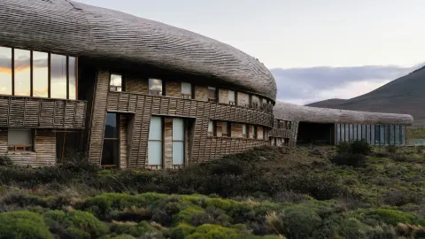 Hotel room in the Atacama Desert with a geodome window
