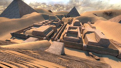 A group of players standing at the start of surf_utopia, admiring the scale and complexity of the map, third-person view, vibrant colors, low-poly Counter-Strike: Source aesthetic.