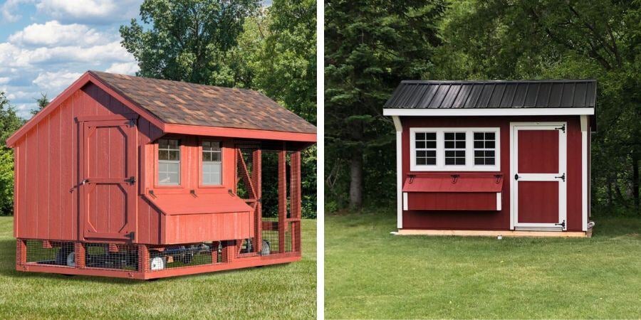 A visual representation comparing enclosed and free-range chicken coops, highlighting the pros and cons of each setup.