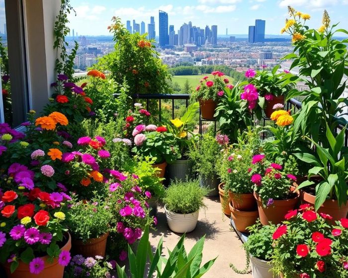 well-established container salad garden