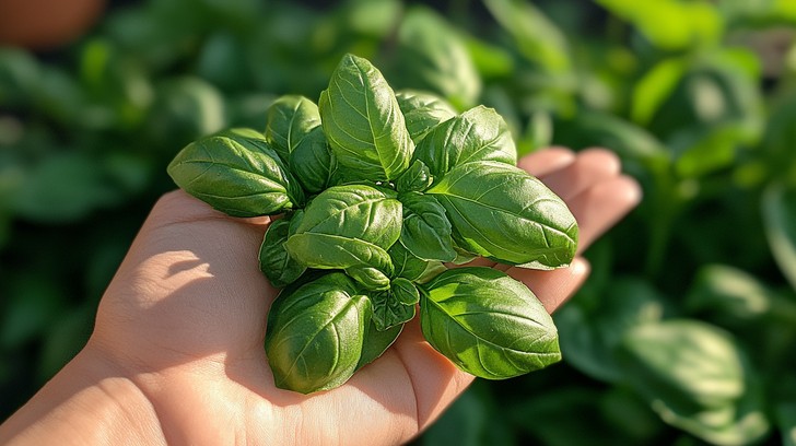 Harvesting Basil