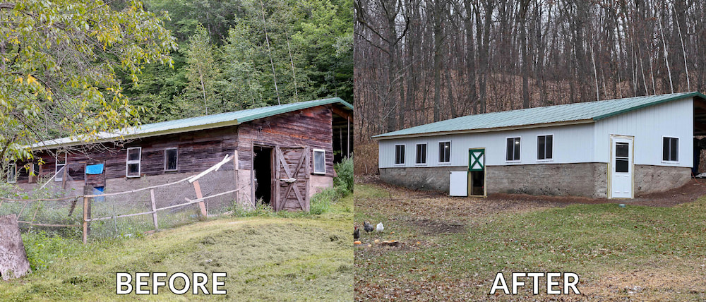 Barn before and after renovation