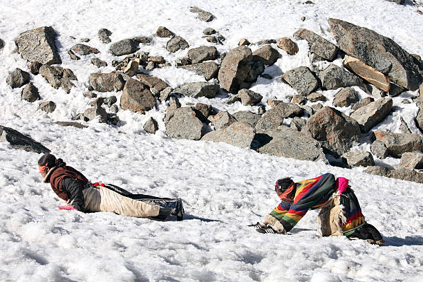 Close-up shot of fondue being enjoyed in Gruyères.
