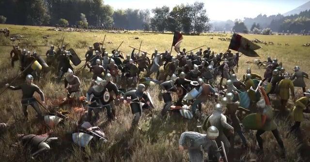 Sunlight glinting off soldier's armor, showcasing the game's attention to detail and realistic lighting.