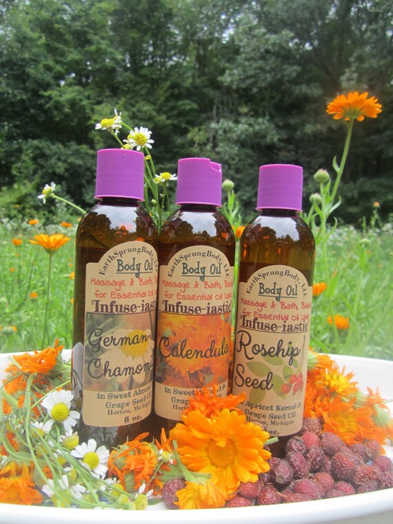 variety infused oils different amber bottles