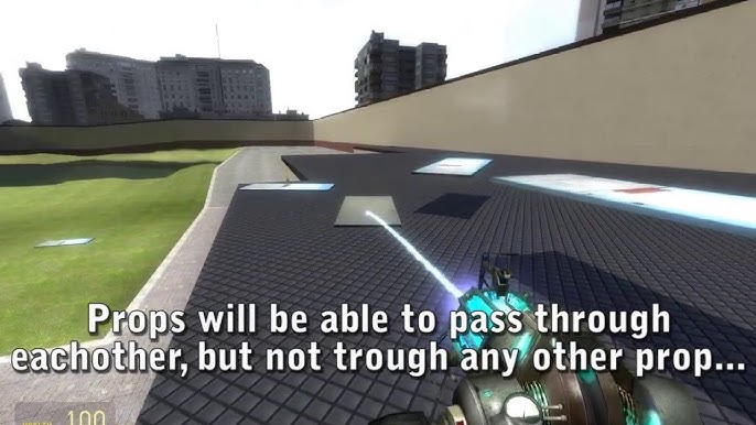 A chaotic scene on a DarkRP server, showcasing props clipping and flying unpredictably.