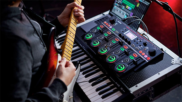 A vintage audio mixer with various knobs and faders, representing the technical expertise required for music modding.