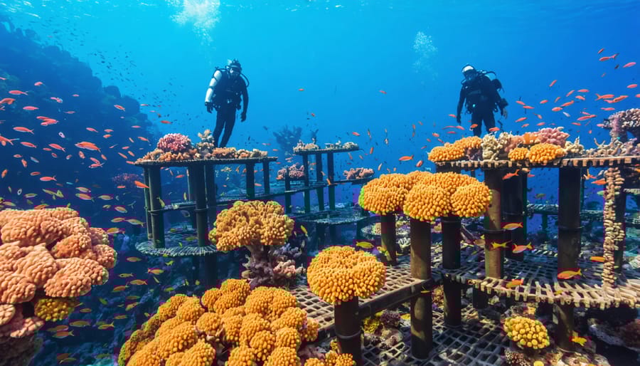 Clownfish peeking out of Coral