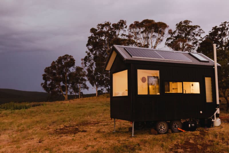 A tiny house with a small footprint