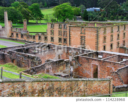 A historical building on the grounds of Port Arthur Historic Site.