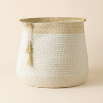 Woven rope basket organizer