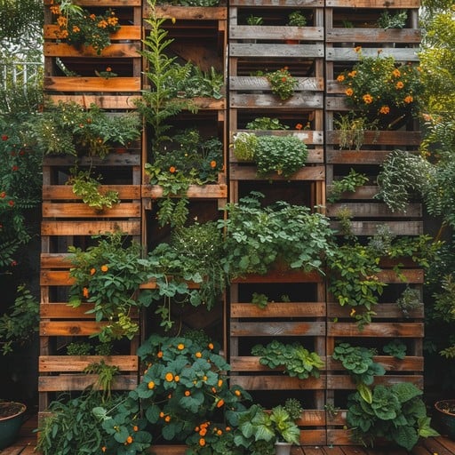 Planted garden bed with various vegetables