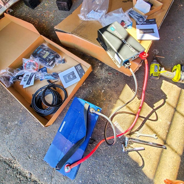 testing solar power system multimeter chicken coop