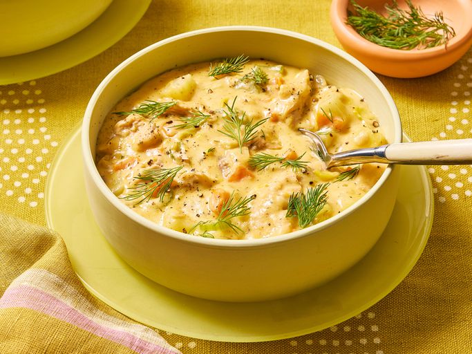 Smoked Salmon Chowder with Dill and Potatoes: A...