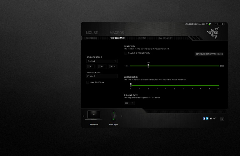 Screenshot of Mouse Tester software results