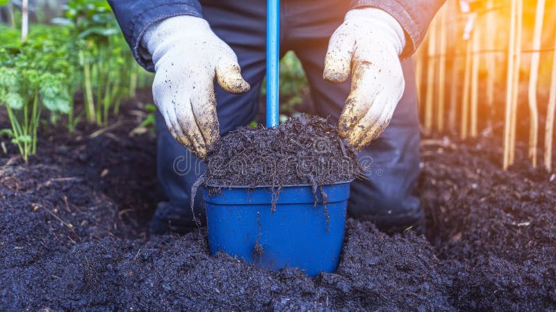 Turning a compost pile