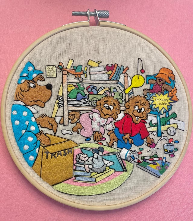 Close-up of a Berenstain Bears book cover, highlighting the spelling of 
