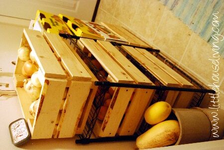 Produce being stored in cool basement