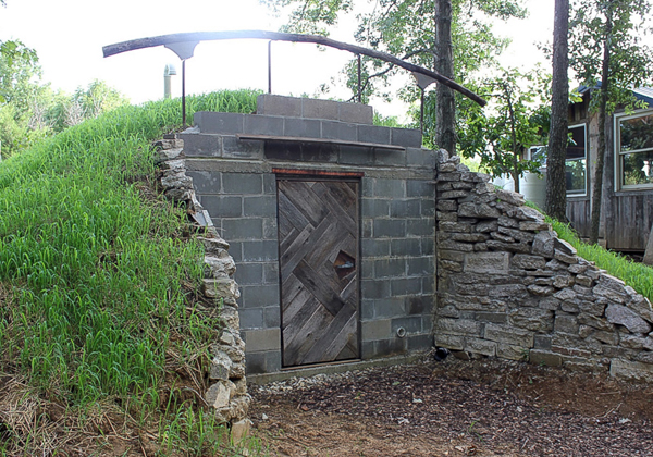 Image of the completed root cellar.