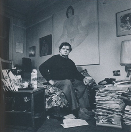 A dimly lit lounge with wood paneling, reminiscent of a classic literary gathering.