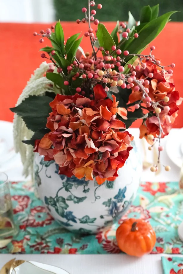 fall leaves displayed mason jars farmhouse