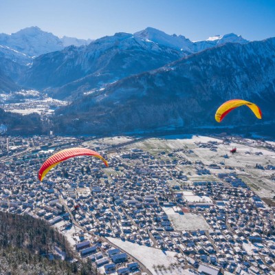 Winter Paragliding in Interlaken