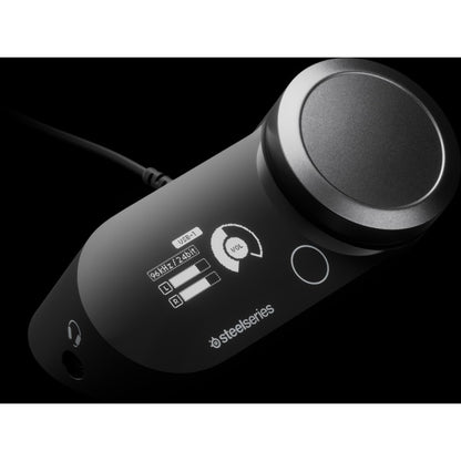 Detailed images of the GameDAC, showcasing its buttons, volume wheel, and connectivity ports