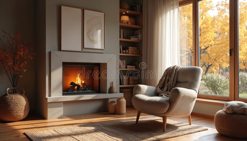 peaceful scene autumn home interior