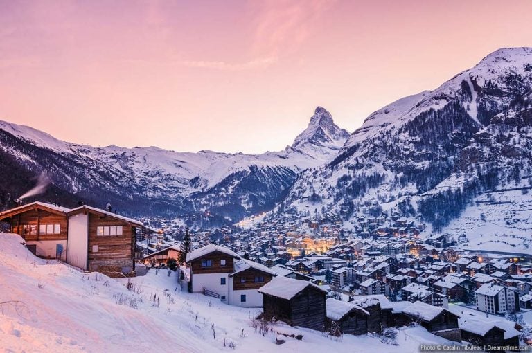 Zermatt village with the Matterhorn in the background