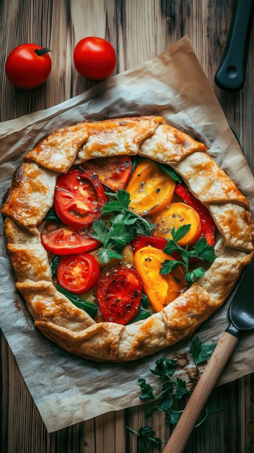discover-delicious-tomato-vegetable-galette-beautiful-flaky-pastry-filled-340829310