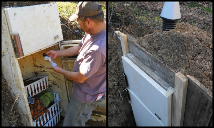 A repurposed fridge as a root cellar