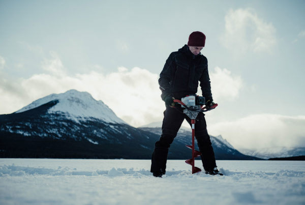 Aurora Borealis over a frozen lake