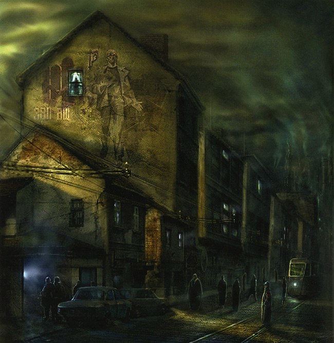 A portrait of Father Grigori, the eccentric priest of Ravenholm, holding his signature weapon, a modified shotgun
