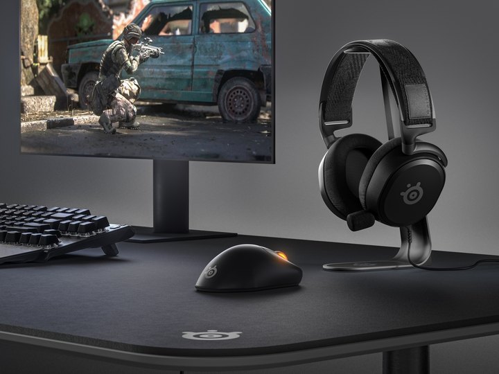 Overhead shot of the Logitech G Pro X Superlight 2 highlighting its button layout and overall symmetry