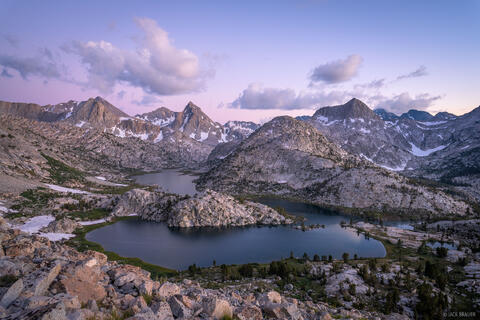 A serene dusk scene in Evolution Basin, reminiscent of the breathtaking vistas awaiting hikers in the Swiss Alps