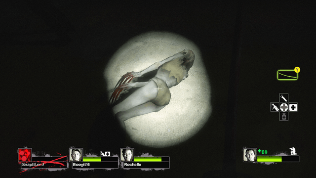 Back 4 Blood gameplay screenshot, showing multiple Cleaners fighting a horde of Ridden, corruption cards visible on screen, UI elements, action-packed scene.